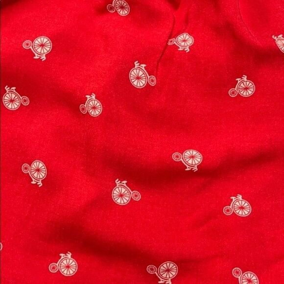 𝅺love Fire Red Bicycle Pattern Mini Skirt Sz M - Picture 6 of 9